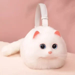 Realistic Handmade Cat Crossbody Bag – Cute Cat-Shaped Purse