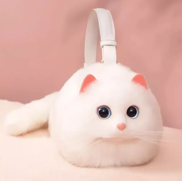 Realistic Handmade Cat Crossbody Bag – Cute Cat-Shaped Purse