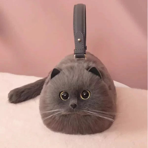 Realistic Handmade Cat Crossbody Bag – Cute Cat-Shaped Purse - Image 9
