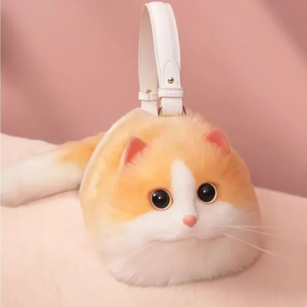Realistic Handmade Cat Crossbody Bag – Cute Cat-Shaped Purse - Image 6
