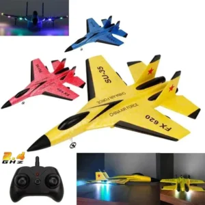 Remote Control LED Glider Airplane – Flying Model Aircraft with Lights for Kids & Adults