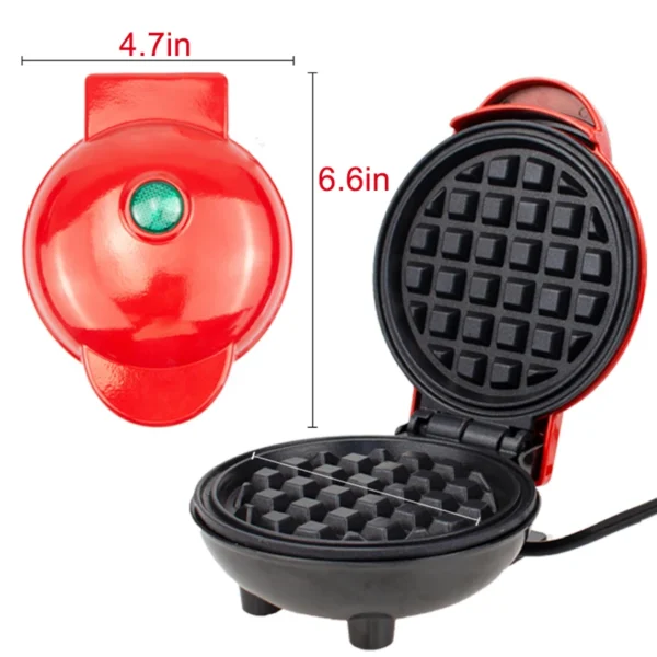 Round Non-Stick Electric Mini Waffle Maker Machine - Image 3