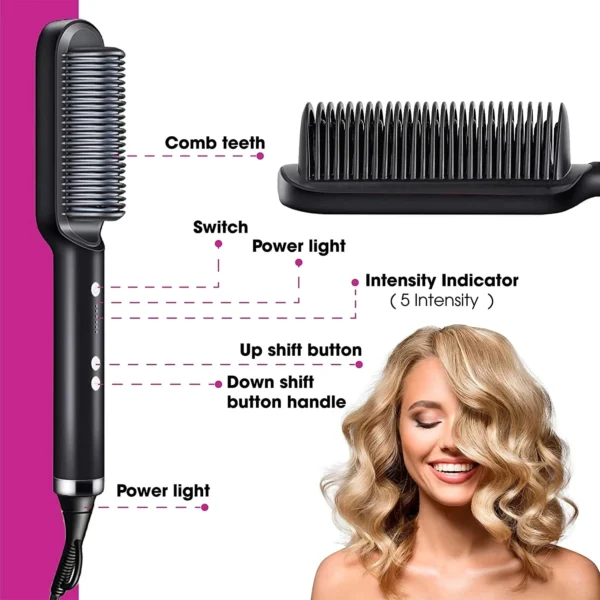 Silky Hair Negative Ion Straightener Styling Comb - Image 5