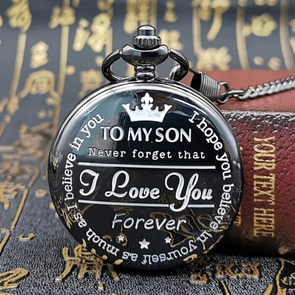 To My Son Quartz Pocket Chain Watch - Image 4