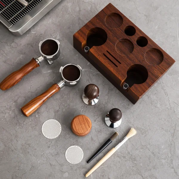 Walnut Coffee Tamper Barista Station - Image 2