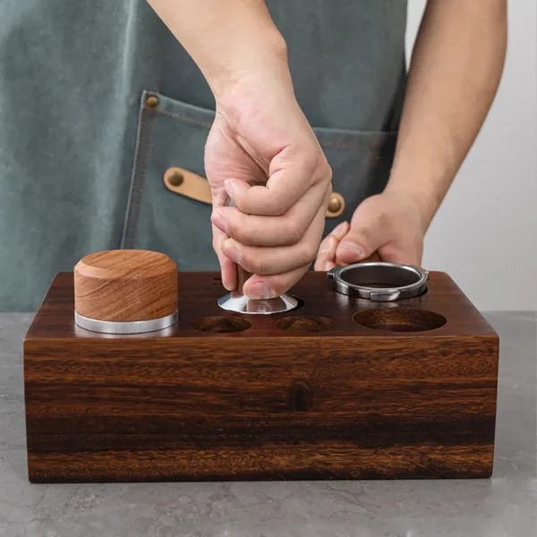 Walnut Coffee Tamper Barista Station - Image 3