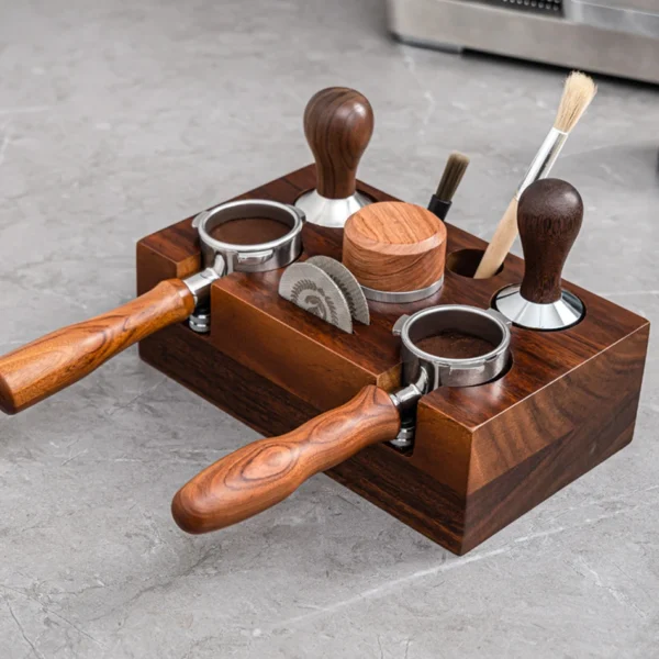 Walnut Coffee Tamper Barista Station - Image 4