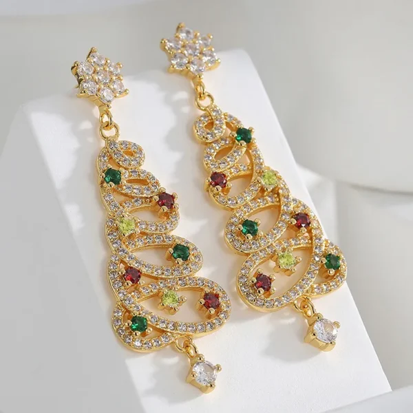 SHINY CHRISTMAS TREE EARRINGS - Image 2