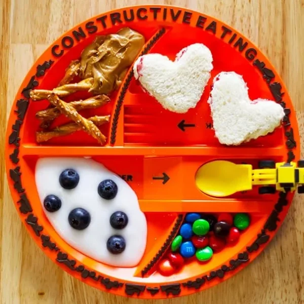 Construction Vehicle Tableware Set – Bulldozer & Excavator Themed Fork, Spoon & Plate for Kids, BPA-Free Food Plate - Image 2