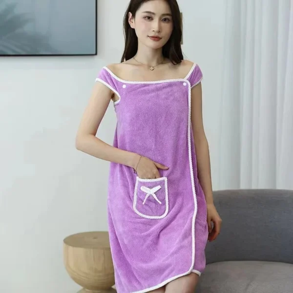 CozyWrap™ Wearable Bath Towel Dress - Image 4