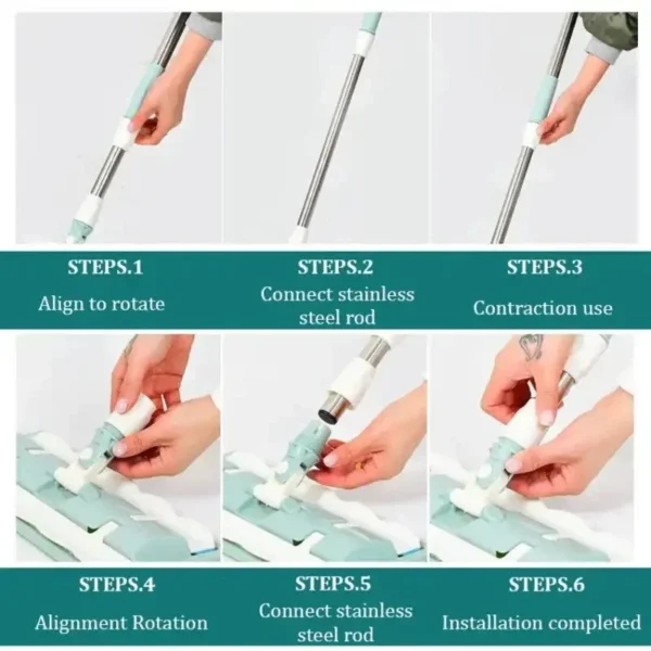 Flat Mope With Reusable Washable Mop Cloths - Image 5