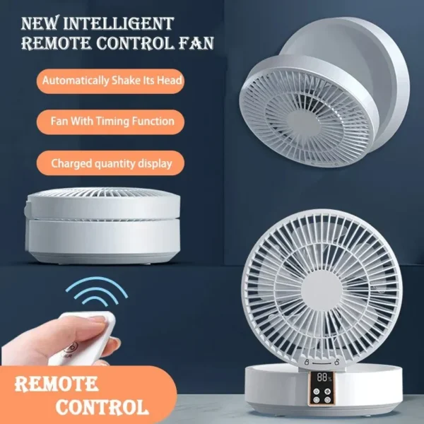 Foldable Wall-Mounted Fan with Night Light - Image 2