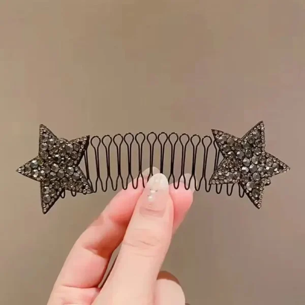 Star Rhinestone Broken Hair Comb-4PCS - Image 4