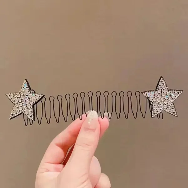 Star Rhinestone Broken Hair Comb-4PCS - Image 6