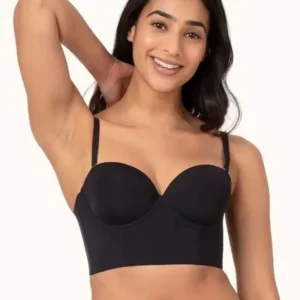 Women's Full Bust and Full Figure Strapless Longline Bra