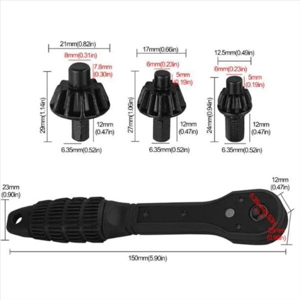 3-in-1 Ratcheting Drill Chuck Key - Image 3