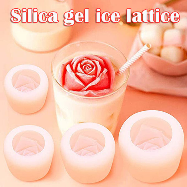 3D Silicone Rose Shape Ice Cube Maker 4pcs - Image 4