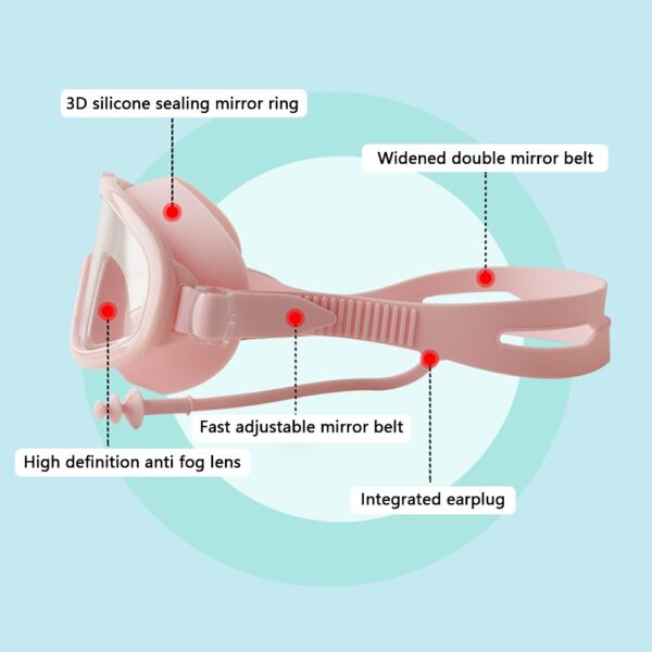 Anti-Fog UV Protection Swimming Glasses With Earplugs - Image 3