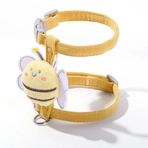 Cartoon Bee Pet Harness Leash & Collar Set - Image 4