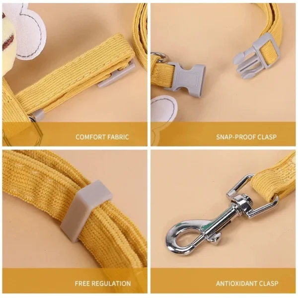 Cartoon Bee Pet Harness Leash & Collar Set - Image 5