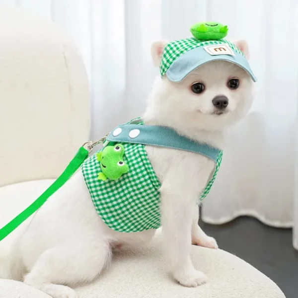 Cute Pet Outfit Set – 3-in-1 Harness, Leash & Cap - Image 3