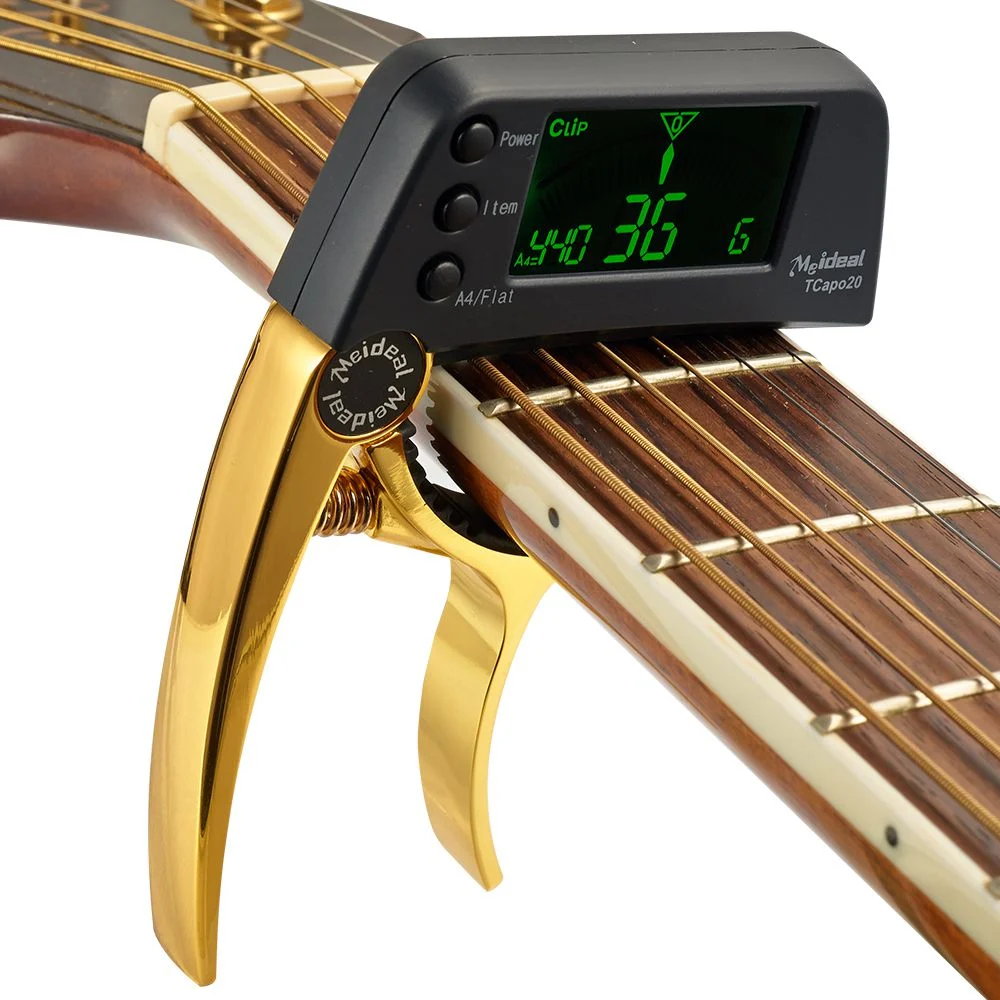 DUAL-USE GUITAR CAPO TUNER WITH LCD DISPLAY