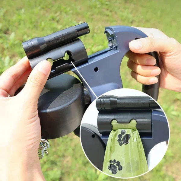 Dual Retractable Reflective 3M Dog Leash with LED Light 360° Tangle-Free - Image 3