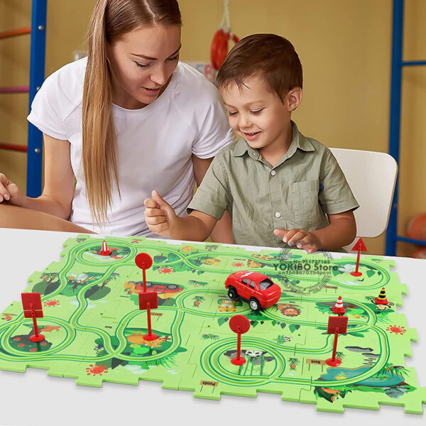 Operated Toy Vehicle and Puzzle Board
