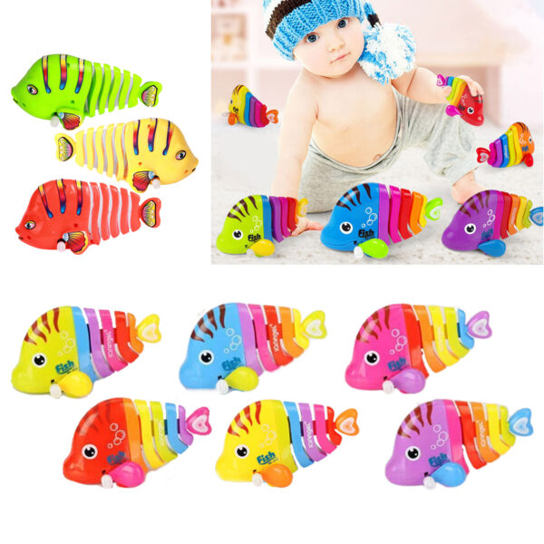 Plastic Wind-Up Wiggle Fish Toys-4PCS - Image 4