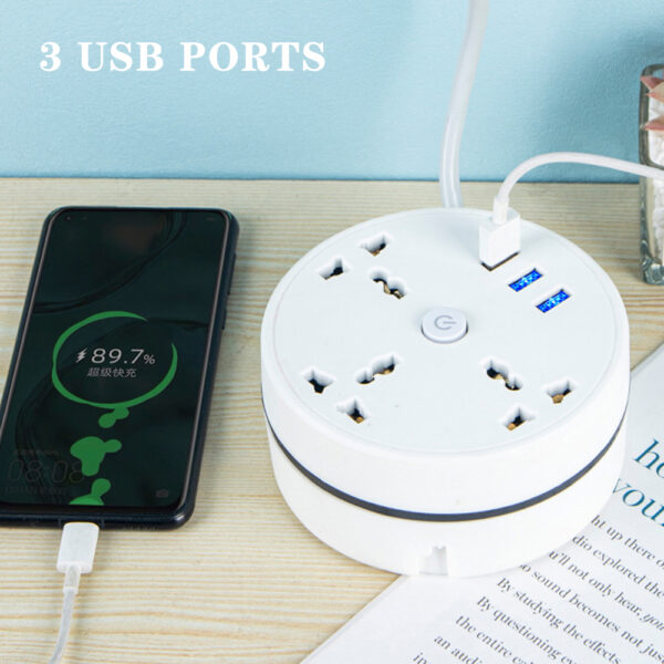 Round Universal USB Power Strip - Image 2