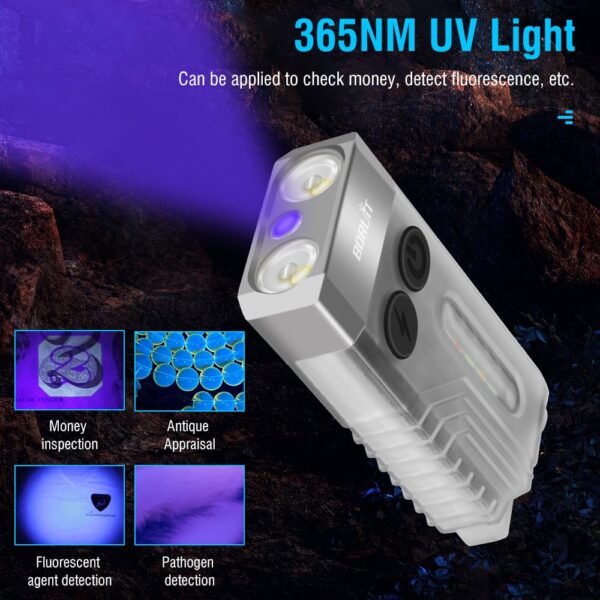 Small Powerful EDC Flashlight with Red UV Blue Light - Image 5