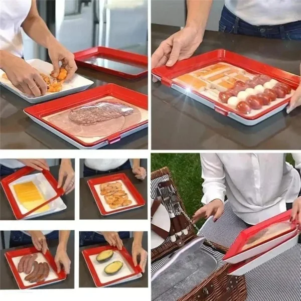 Stackable Silicone Food Storage Trays-2PCS - Image 4