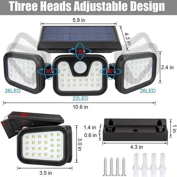 Upgraded Wide-Angle Solar Motion Sensor Light