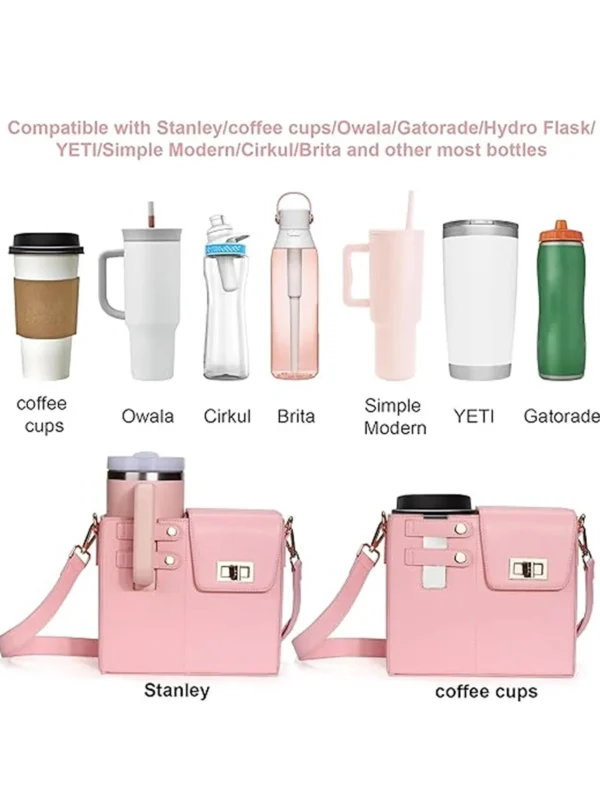 Women's Crossbody Bag with Water Bottle Holder - Image 8