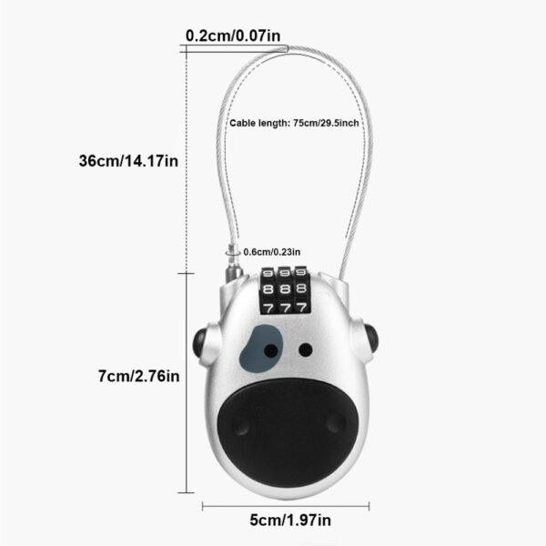 Adjustable Cable Security Combination Lock - Image 6