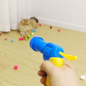 Cat Plush Silent Ball Gun Interactive Toy
