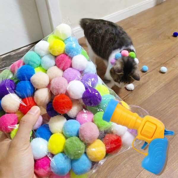 Cat Plush Silent Ball Gun Interactive Toy - Image 2