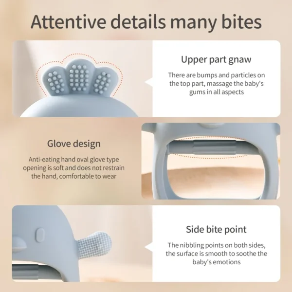 Cute Animal Shaped 3D Silicone Baby Teething Gloves - Image 5