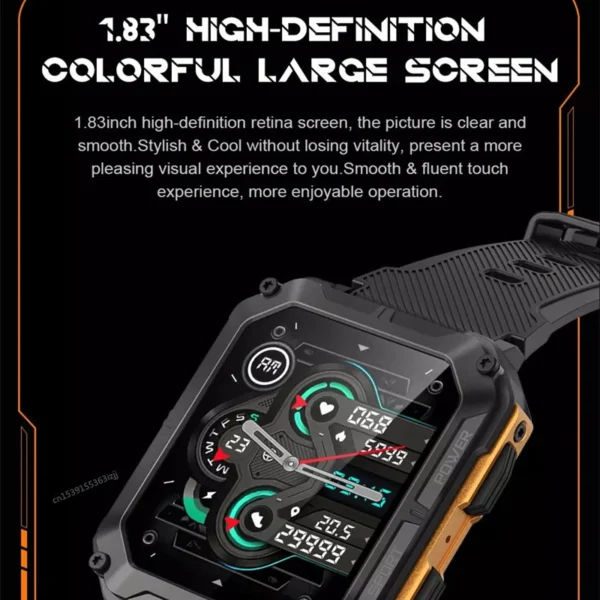 Indestructible Stainless Steel Military Style Rugged Smartwatch - Image 3