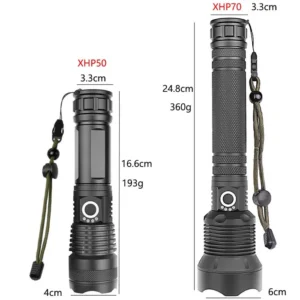 LED Rechargeable Tactical Flashlight 90000 High Lumens