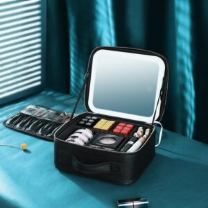 Makeup Organizer Bag With LED Mirror