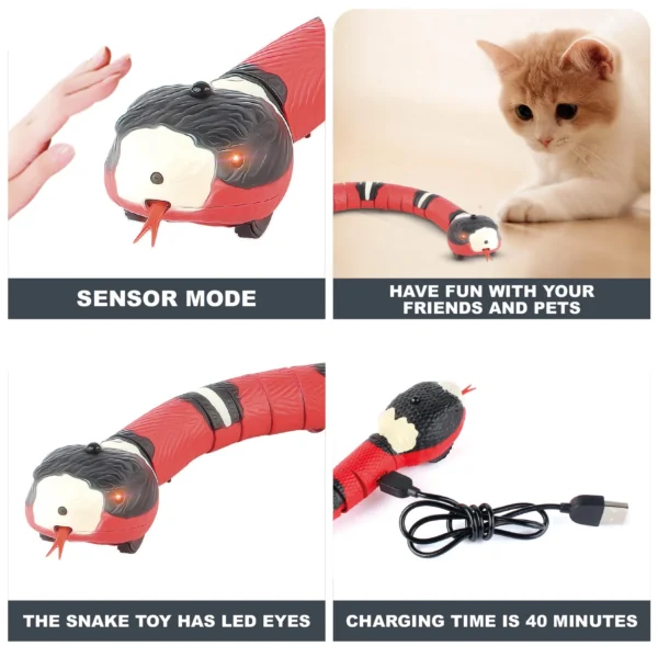 Smart Sensing Snake interactive Rechargeable Cat Toy - Image 3