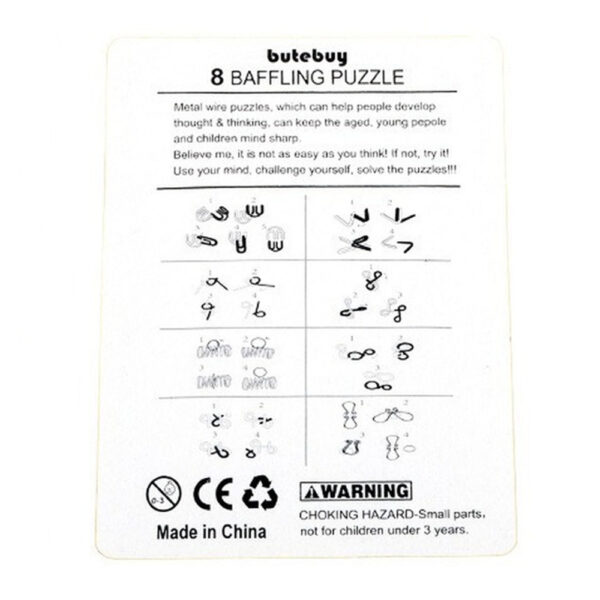 Stainless Steel Montessori Puzzle Mind IQ Test Toys (8pcs) - Image 7