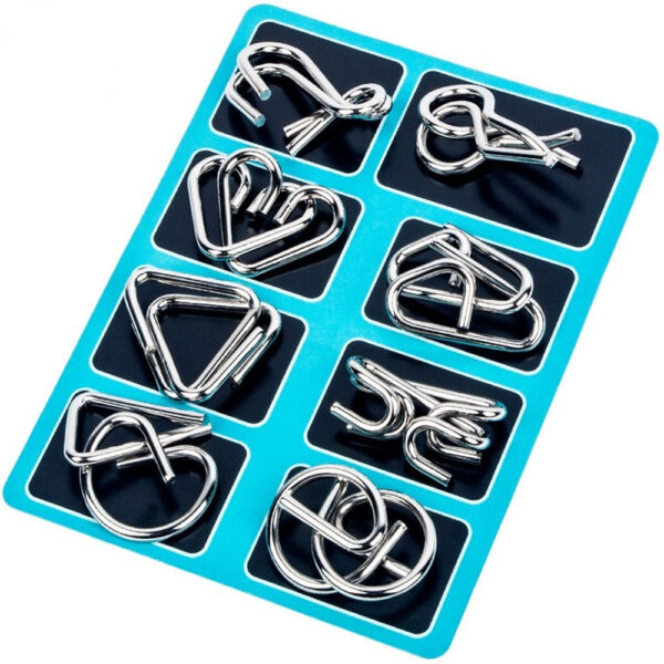 Stainless Steel Montessori Puzzle Mind IQ Test Toys (8pcs) - Image 6