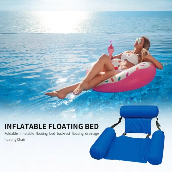 Swimming Pool Foldable Inflatable Floating Bed Chair - Image 2