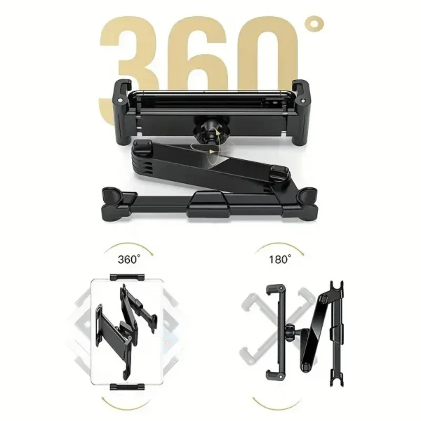 Telescopic 360° Rotating Car Headrest Phone & Tablet Holder - Image 4