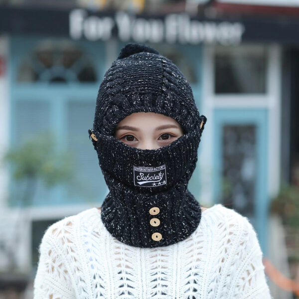 2 in 1 Mask Scarf Knitted Hat - Image 3