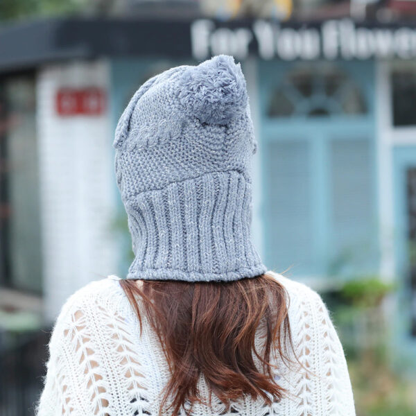 2 in 1 Mask Scarf Knitted Hat - Image 5
