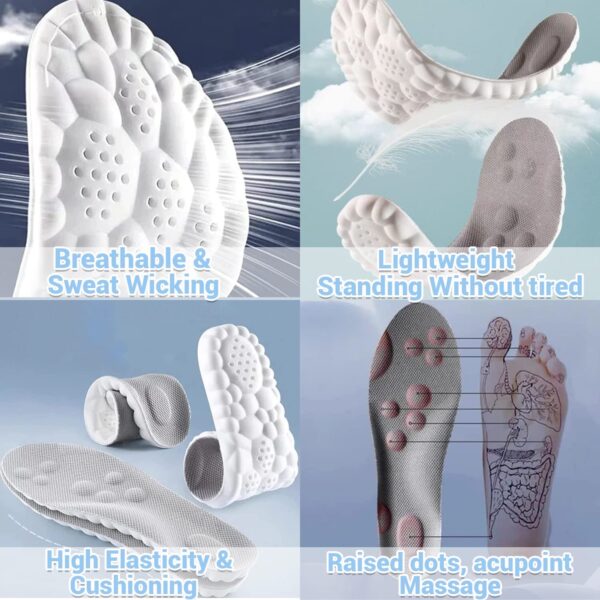 4D Orthopedic Sport Insoles Soft Breathable High-elasticity Shock - Image 3
