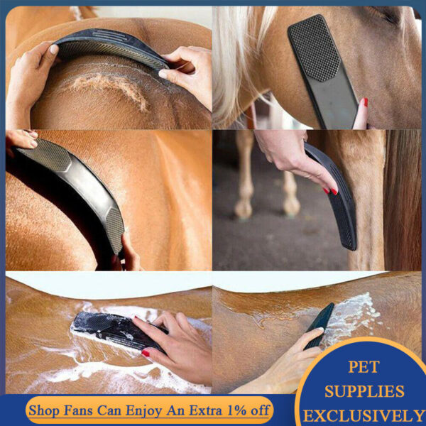6 In 1 Dog Horse Grooming Shedding Massage Scrub Brush - Image 4